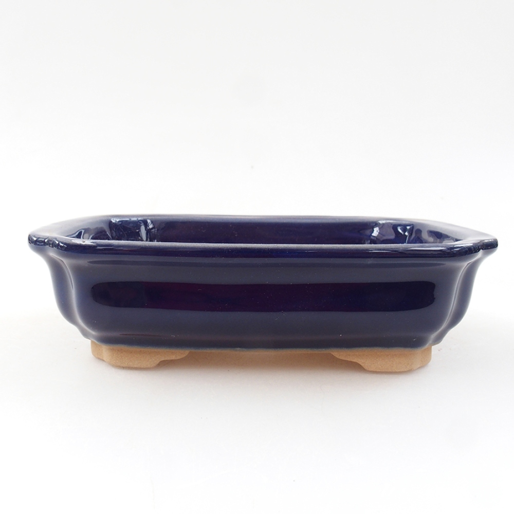 Ceramiczna miska bonsai 14 x 11 x 4 cm, kolor niebieski