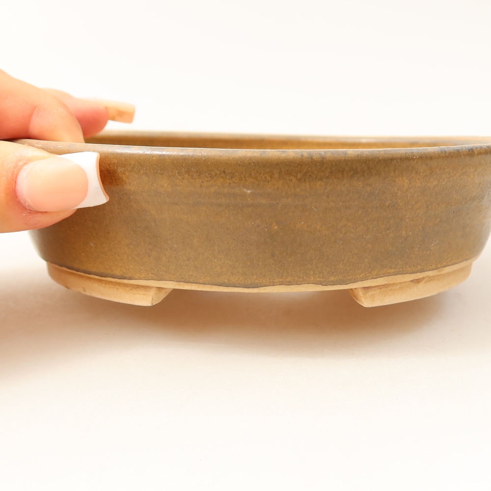 Ceramiczna miska do bonsai 15 x 14 x 4 cm, kolor brązowy