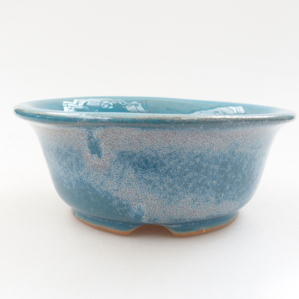 Ceramiczna miska bonsai 12,5 x 12,5 x 5 cm, kolor niebieski
