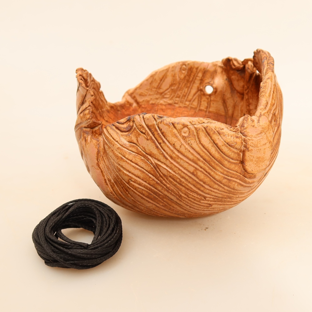 Ceramiczna skorupa do kokedamy 9,5 x 9 x 8 cm, kolor różowy