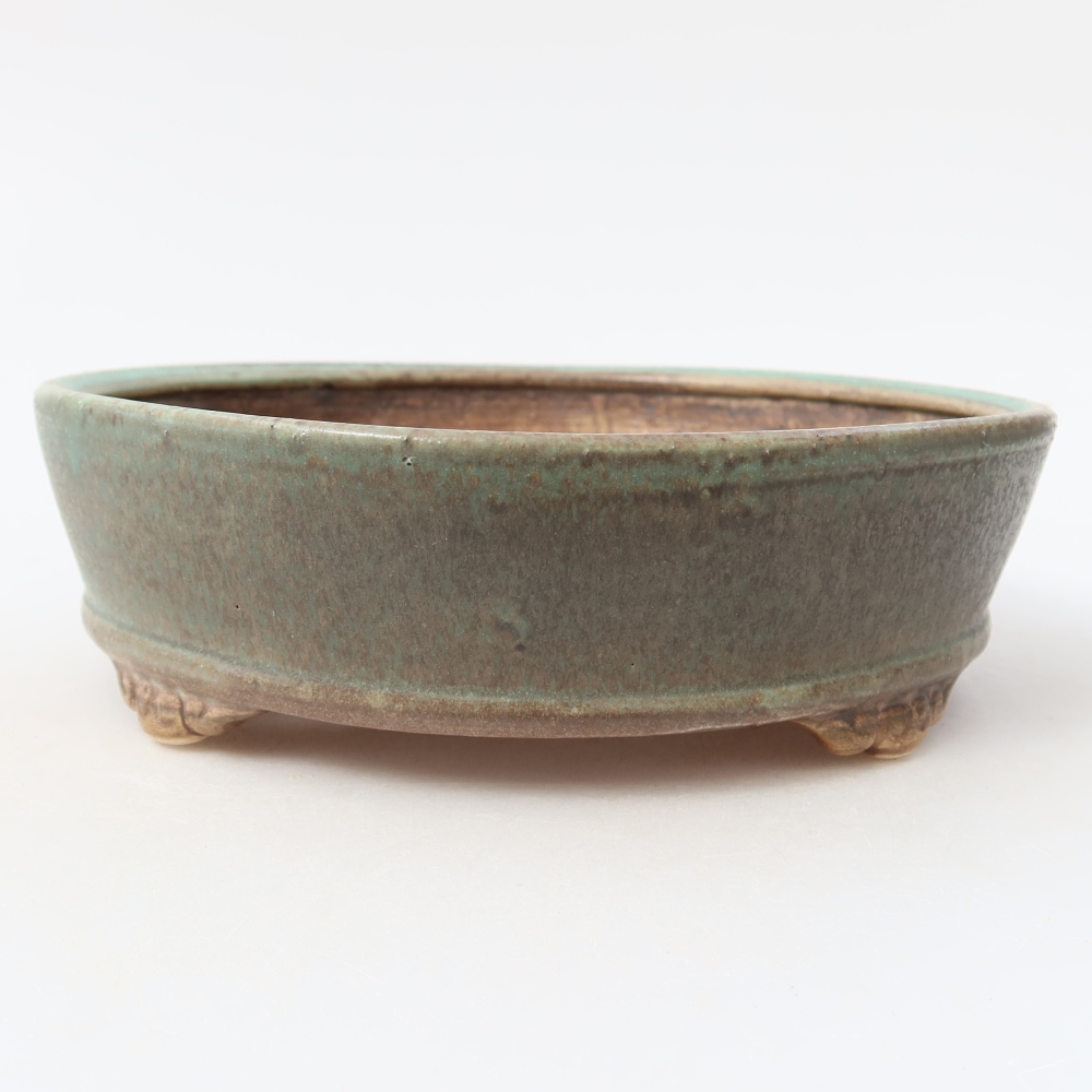 Ceramiczna miska do bonsai 18 x 18 x 5 cm, zielona