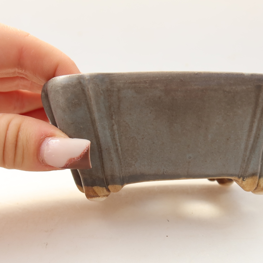 Ceramiczna miseczka do bonsai 10,5 x 8,5 x 5 cm, kolor niebieski