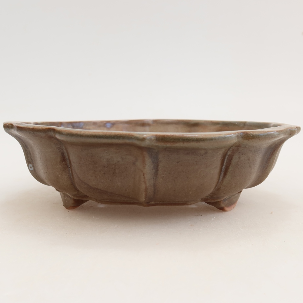 Ceramiczna miska do bonsai 18,5 x 18,5 x 5 cm, kolor brązowy