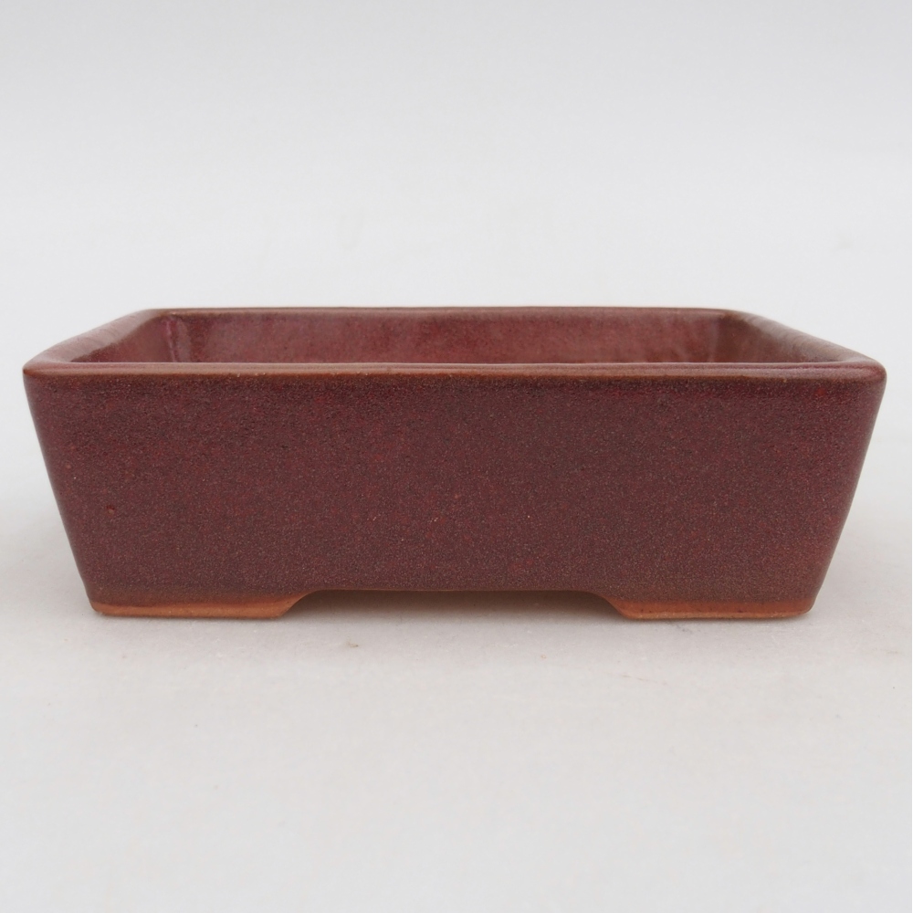 Ceramiczna miska do bonsai 11,5 x 9,5 x 6 cm, kolor bordowy