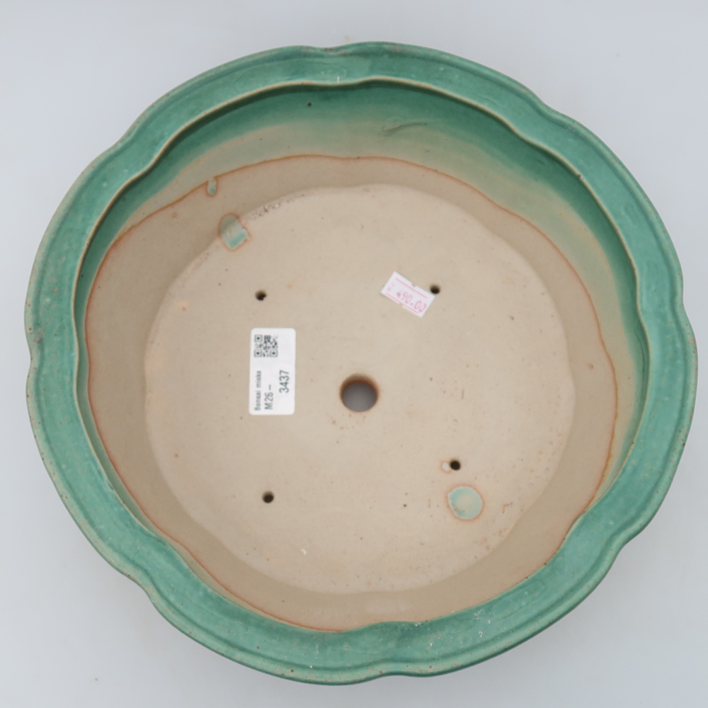 Ceramiczna miska do bonsai 26,5 x 26,5 x 8,5 cm, zielona