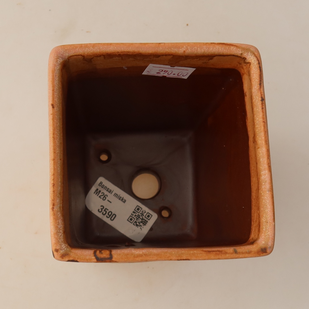 Ceramiczna miska do bonsai 9 x 9 x 12,5 cm, kolor różowy