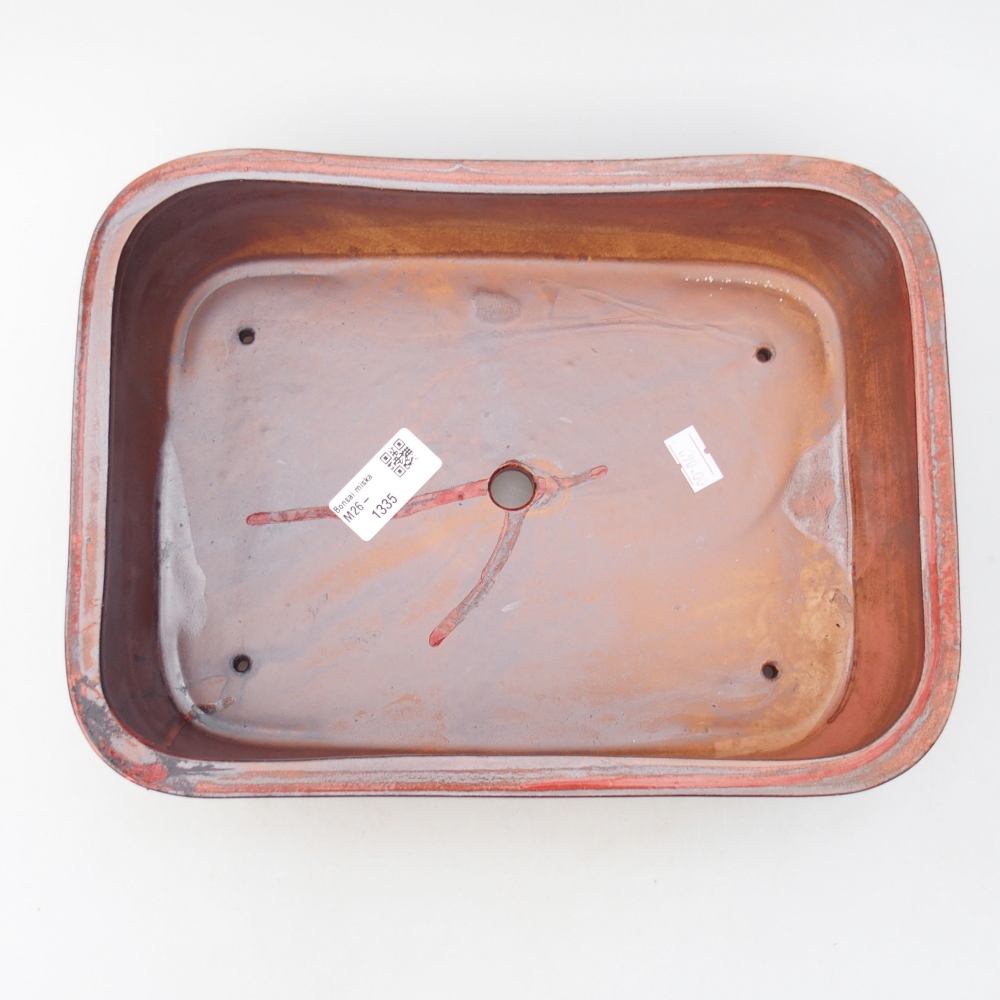 Ceramiczna miska do bonsai 27,5 x 20,5 x 7,5 cm, kolor czerwony