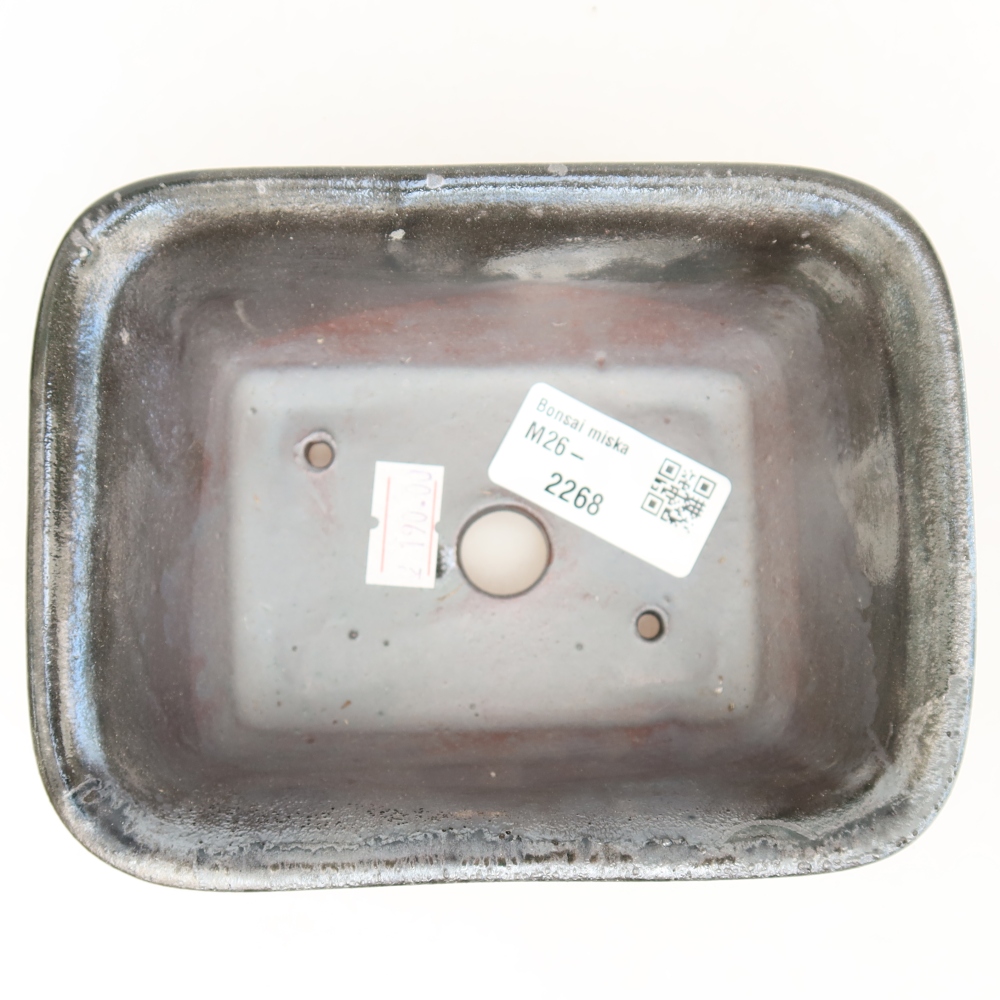 Ceramiczna miska do bonsai 13,5 x 10,5 x 6 cm, kolor metaliczny