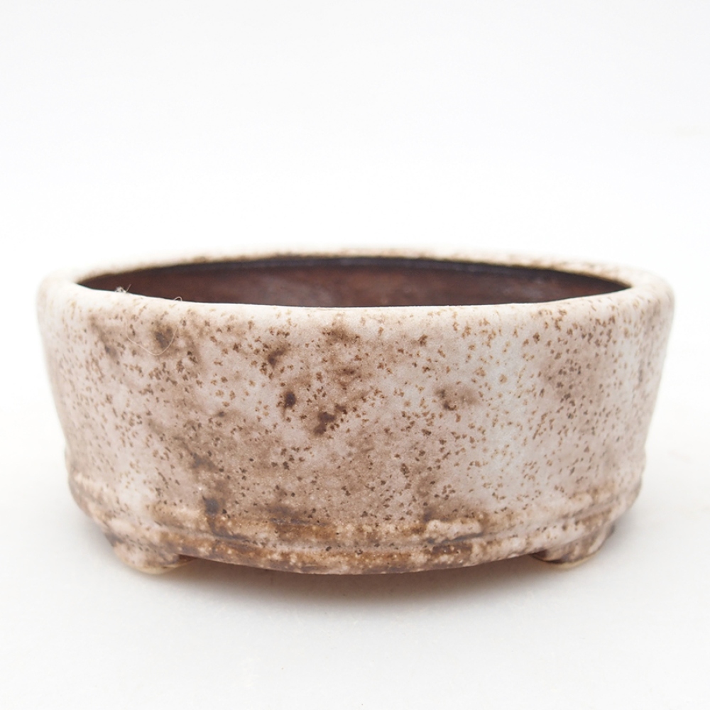Ceramiczna miska do bonsai 9 x 9 x 3,5 cm, kolor beżowy