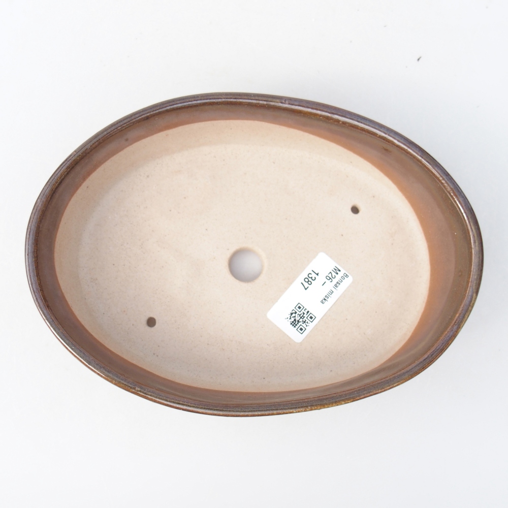 Ceramiczna miska do bonsai 18,5 x 13,5 x 4,5 cm, brązowa
