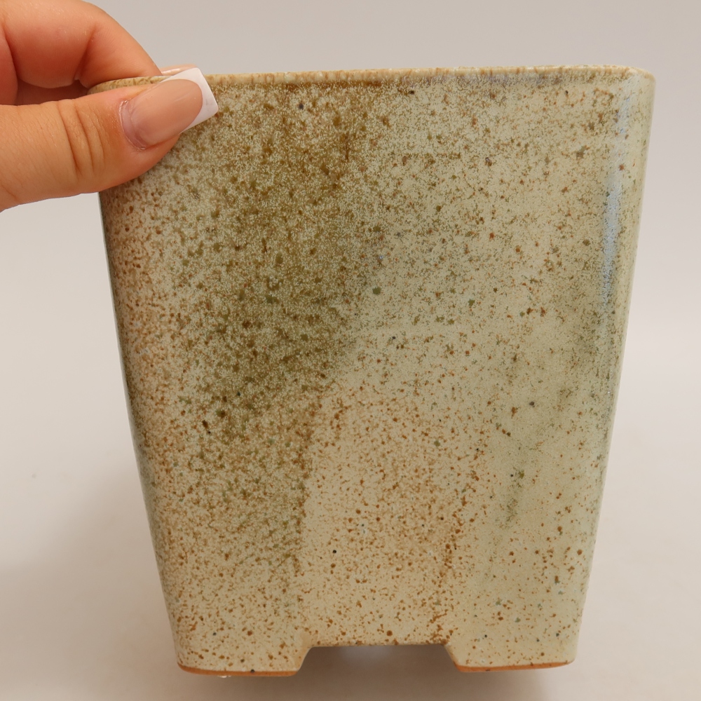 Ceramiczna miska do bonsai 13,5 x 13,5 x 15 cm, zielona