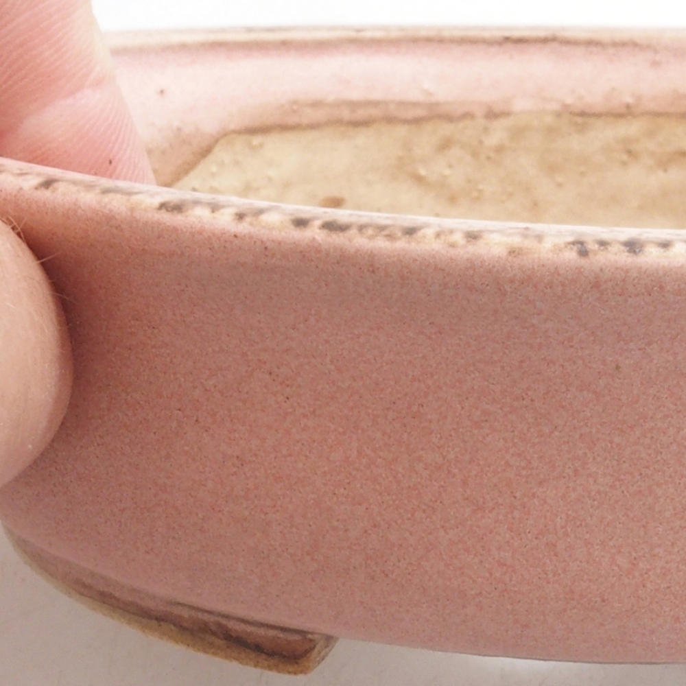 Ceramiczna miska do bonsai 12 x 11,5 x 3 cm, kolor różowy