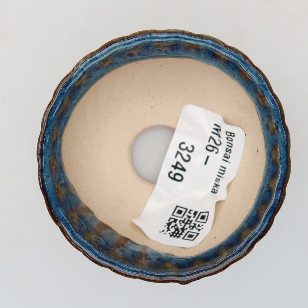Ceramiczna miseczka do bonsai 5,5 x 5,5 x 3 cm, kolor niebieski