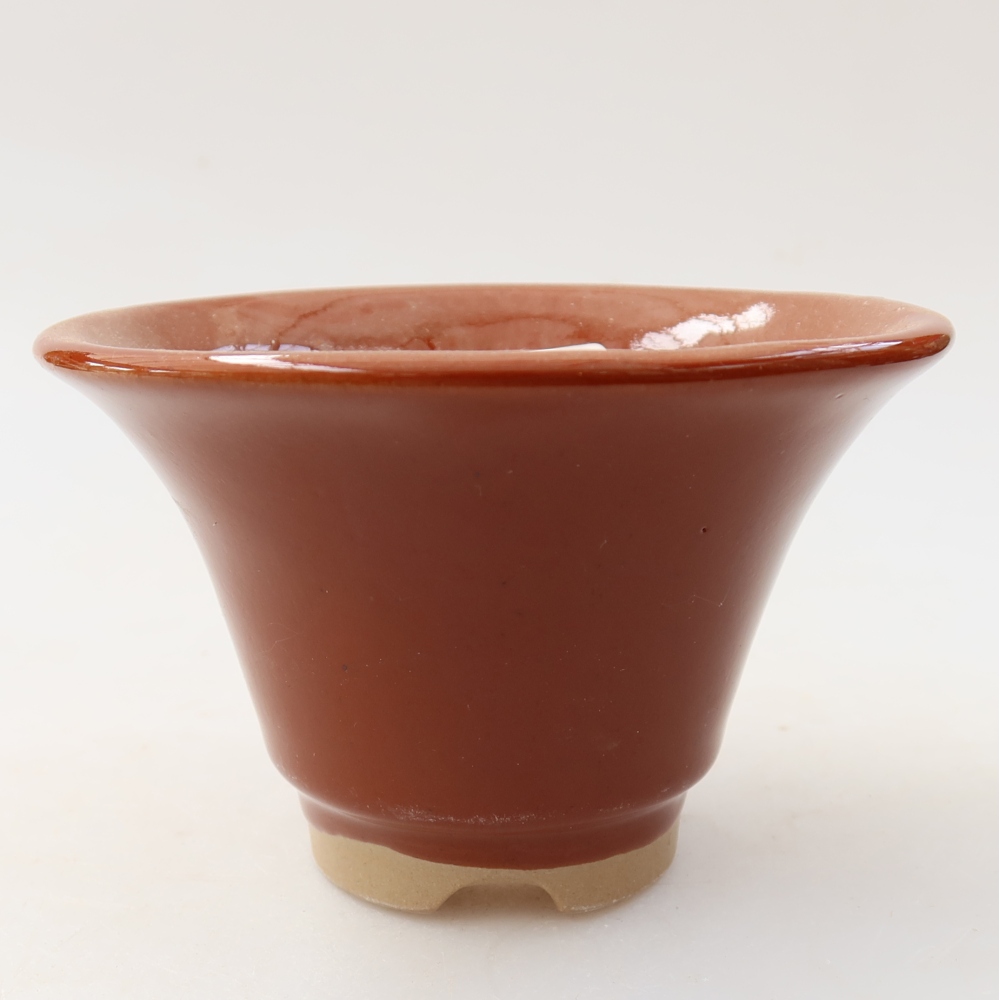 Ceramiczna miska do bonsai 10,5 x 10,5 x 7 cm, kolor brązowy