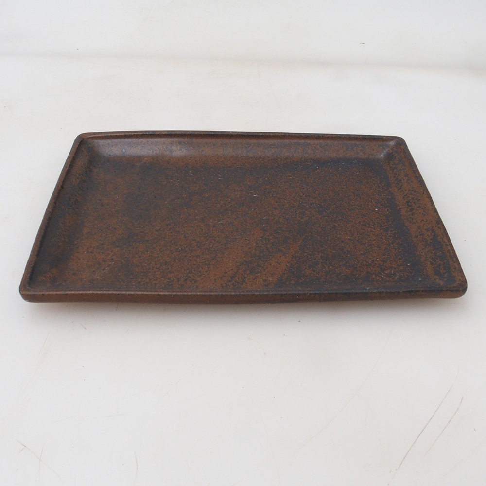Bonsai bowl prostokątny 19,5 x 14 x 1,5 cm - brązowy