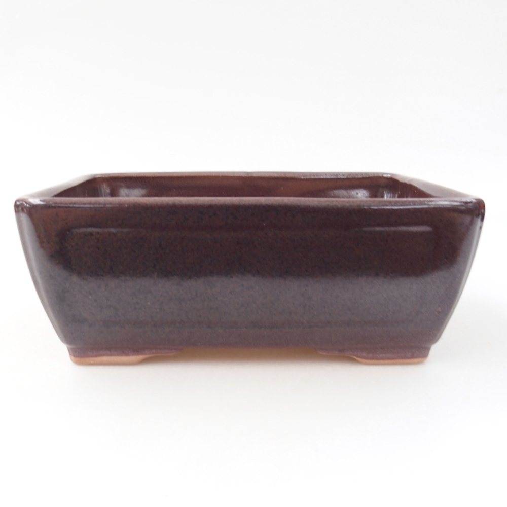 Ceramiczna miska bonsai 15,5 x 12 x 6 cm, kolor brązowy