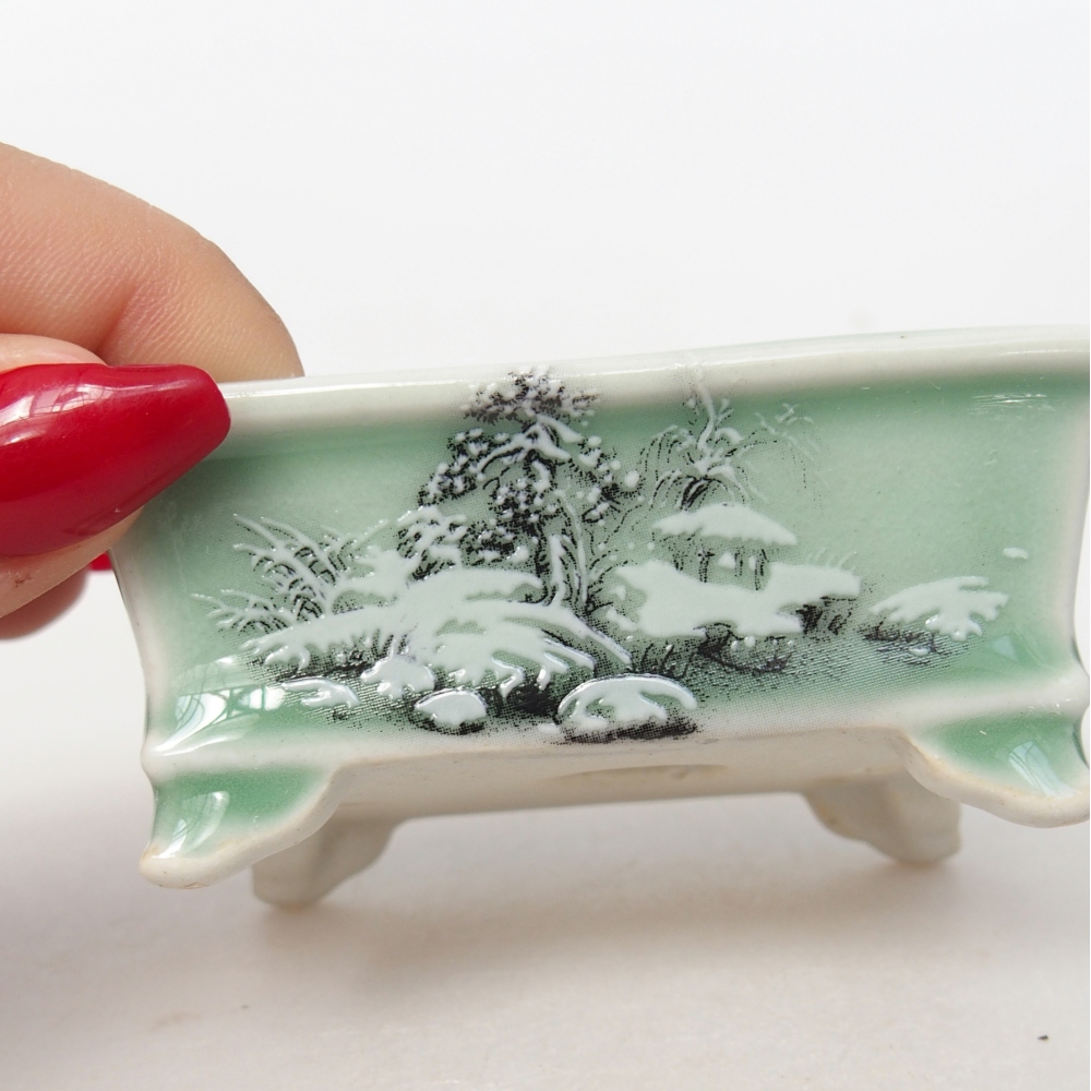 Mini miska do bonsai 8 x 6 x 3 cm, zielona