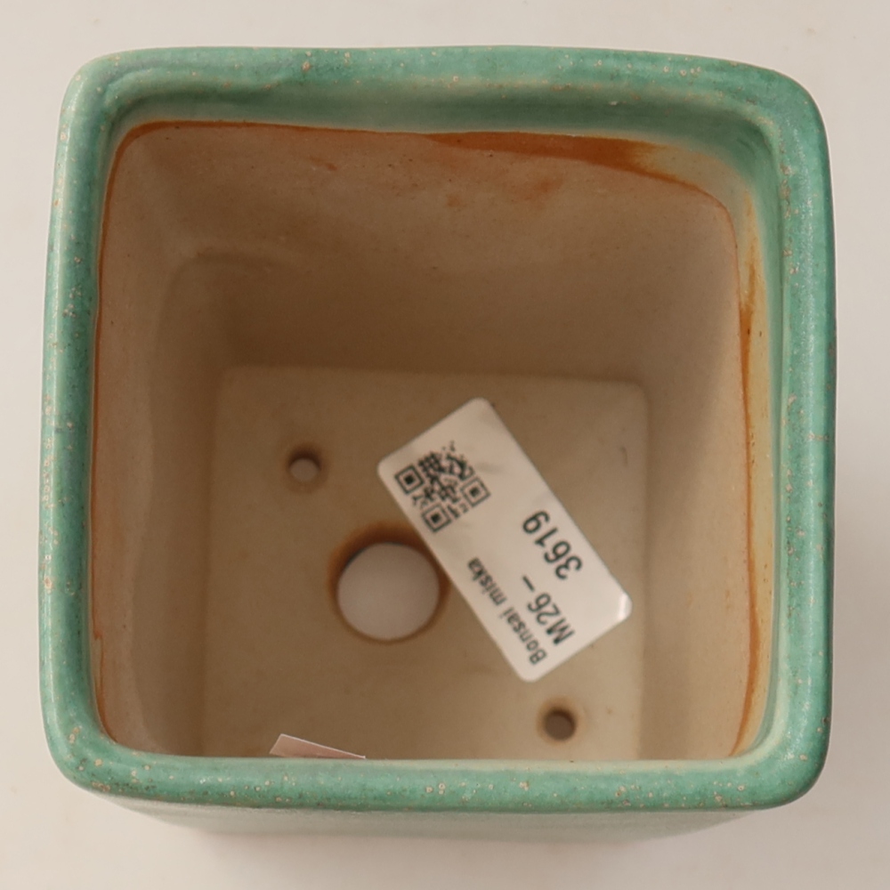 Ceramiczna miska do bonsai 9 x 9 x 11,5 cm, kolor zielony