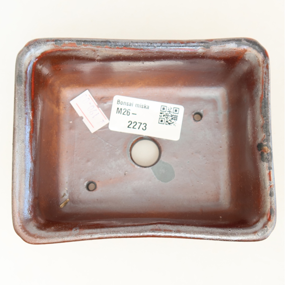 Ceramiczna miska do bonsai 12 x 10 x 5 cm, kolor czerwony