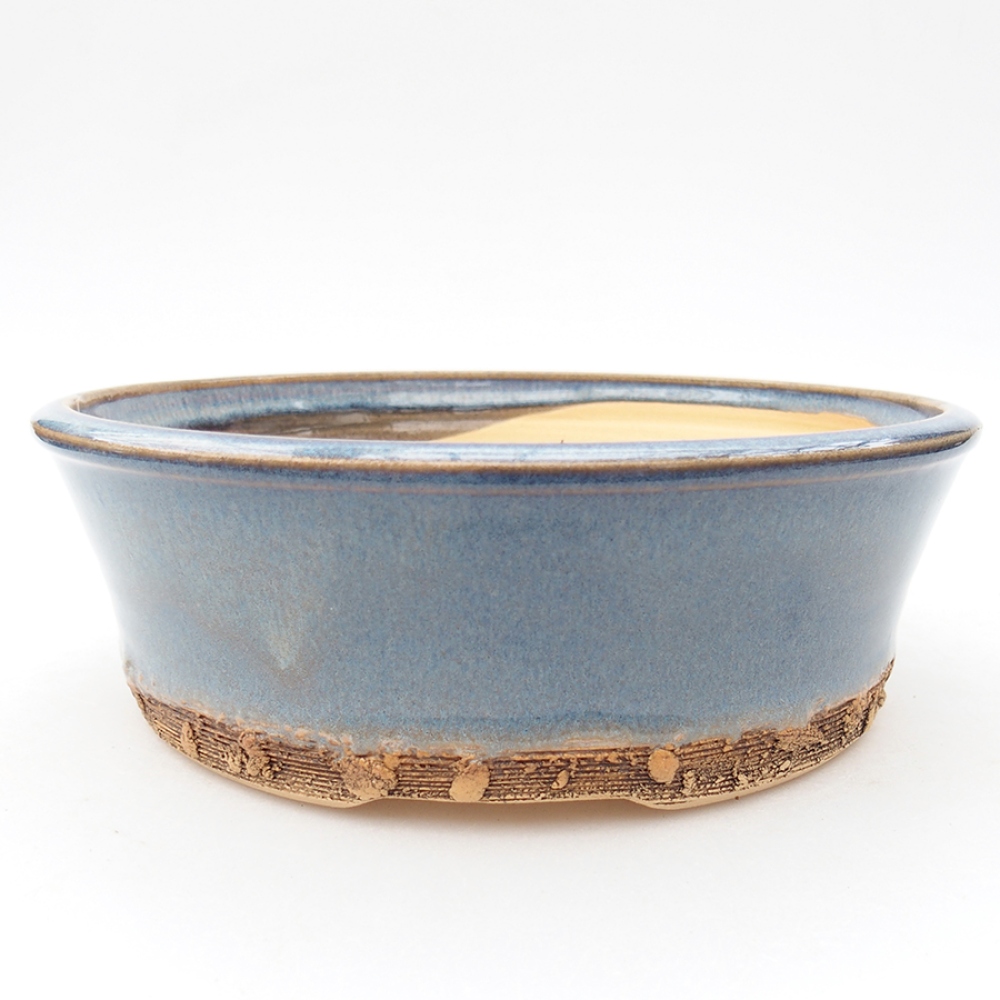Ceramiczna miska bonsai 19,5 x 19,5 x 6,5 cm, kolor niebieski