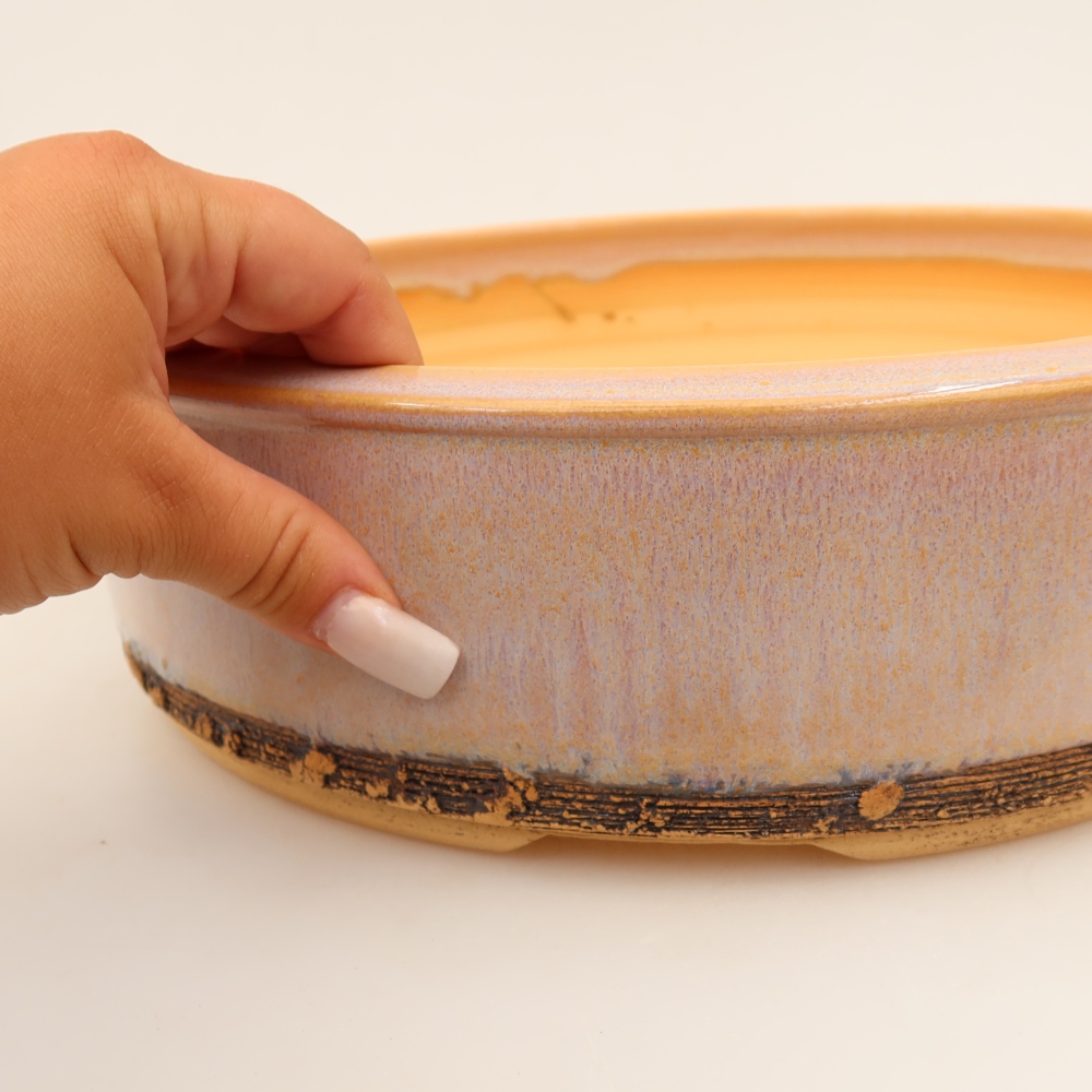 Ceramiczna miska do bonsai 27 x 27 x 8 cm, kolor różowy