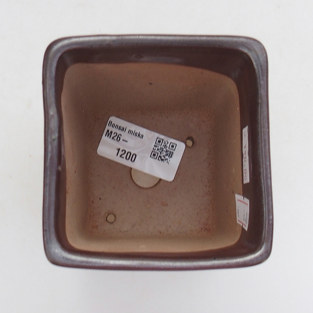 Ceramiczna miska na bonsai 8,5 x 8,5 x 11 cm, brązowa