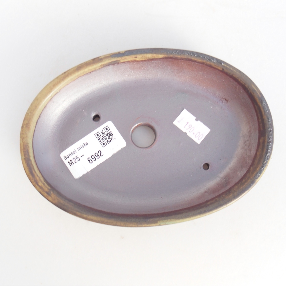 Ceramiczna miska do bonsai 15,5 x 11 x 2,5 cm, brązowa