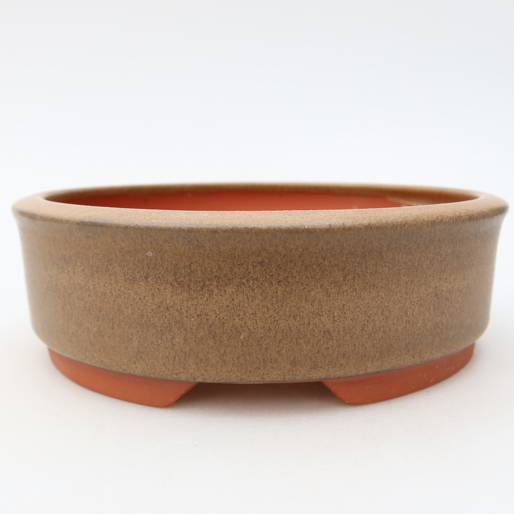 Ceramiczna miska do bonsai 16 x 16 x 5 cm, brązowa