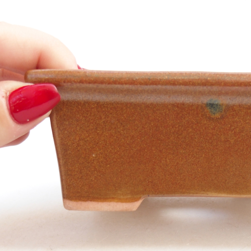 Ceramiczna miska na bonsai 11,5 x 9 x 4,5 cm, brązowa