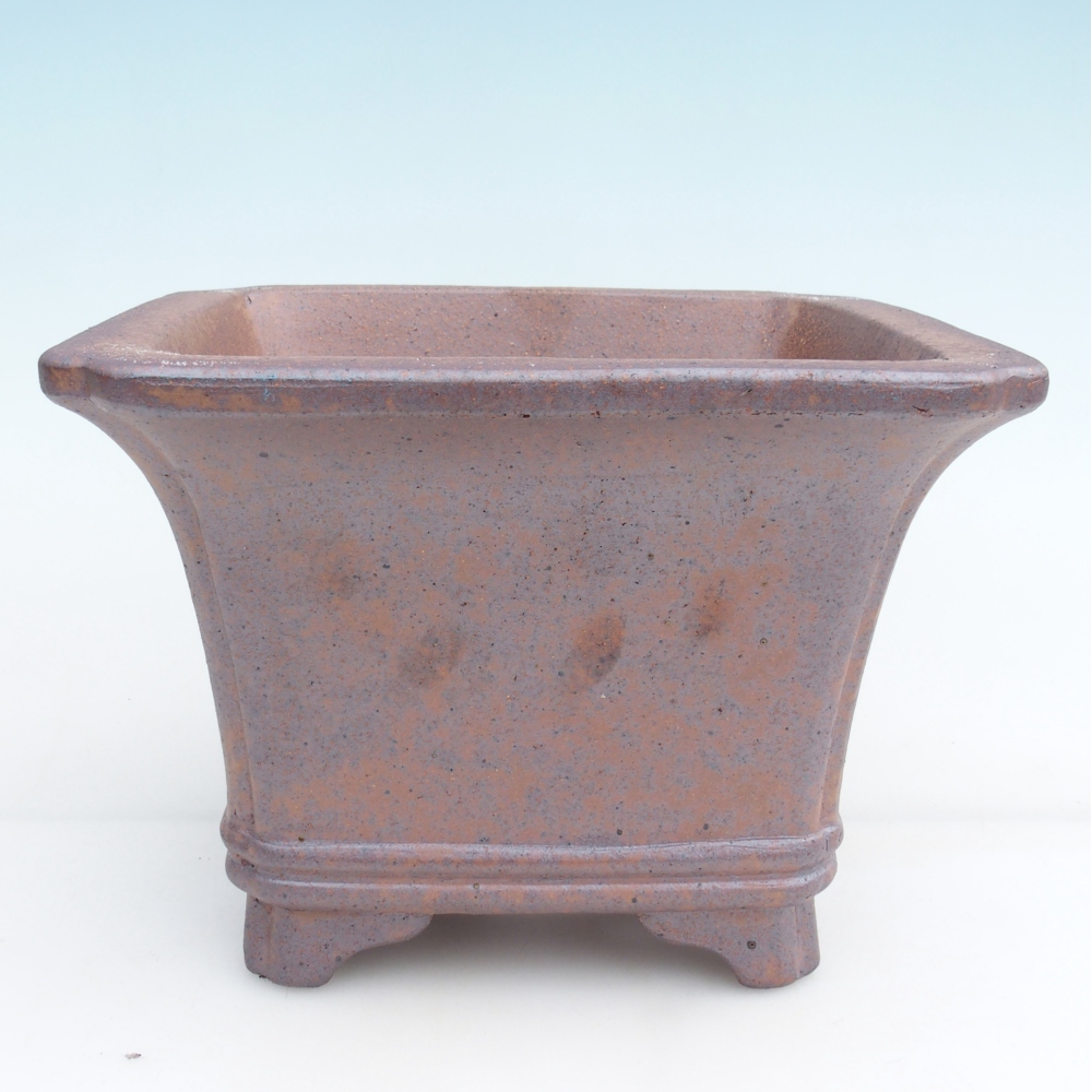 Ceramiczna misa do bonsai 23,5 x 23,5 x 17 cm, kolor metaliczny