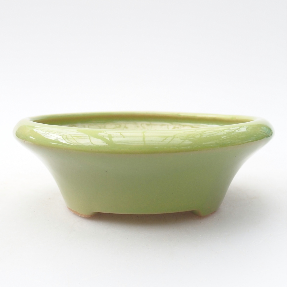 Ceramiczna miska do bonsai 13,5 x 13,5 x 4,5 cm, zielona