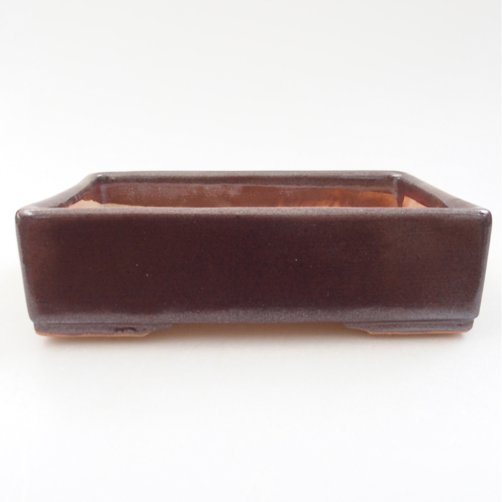 Ceramiczna miska do bonsai 13 x 9,5 x 4 cm, brązowa
