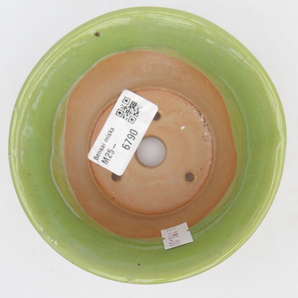 Ceramiczna miska na bonsai 11 x 11 x 7 cm, zielona