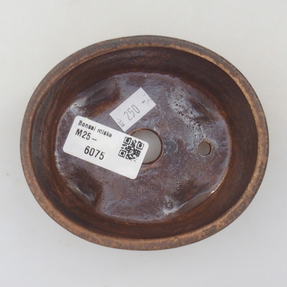 Ceramiczna miska do bonsai 10,5 x 9 x 4 cm, kolor brązowy
