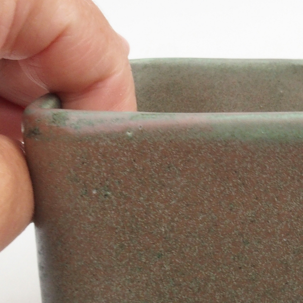 Ceramiczna miska bonsai 10 x 10 x 8 cm, kolor zielony