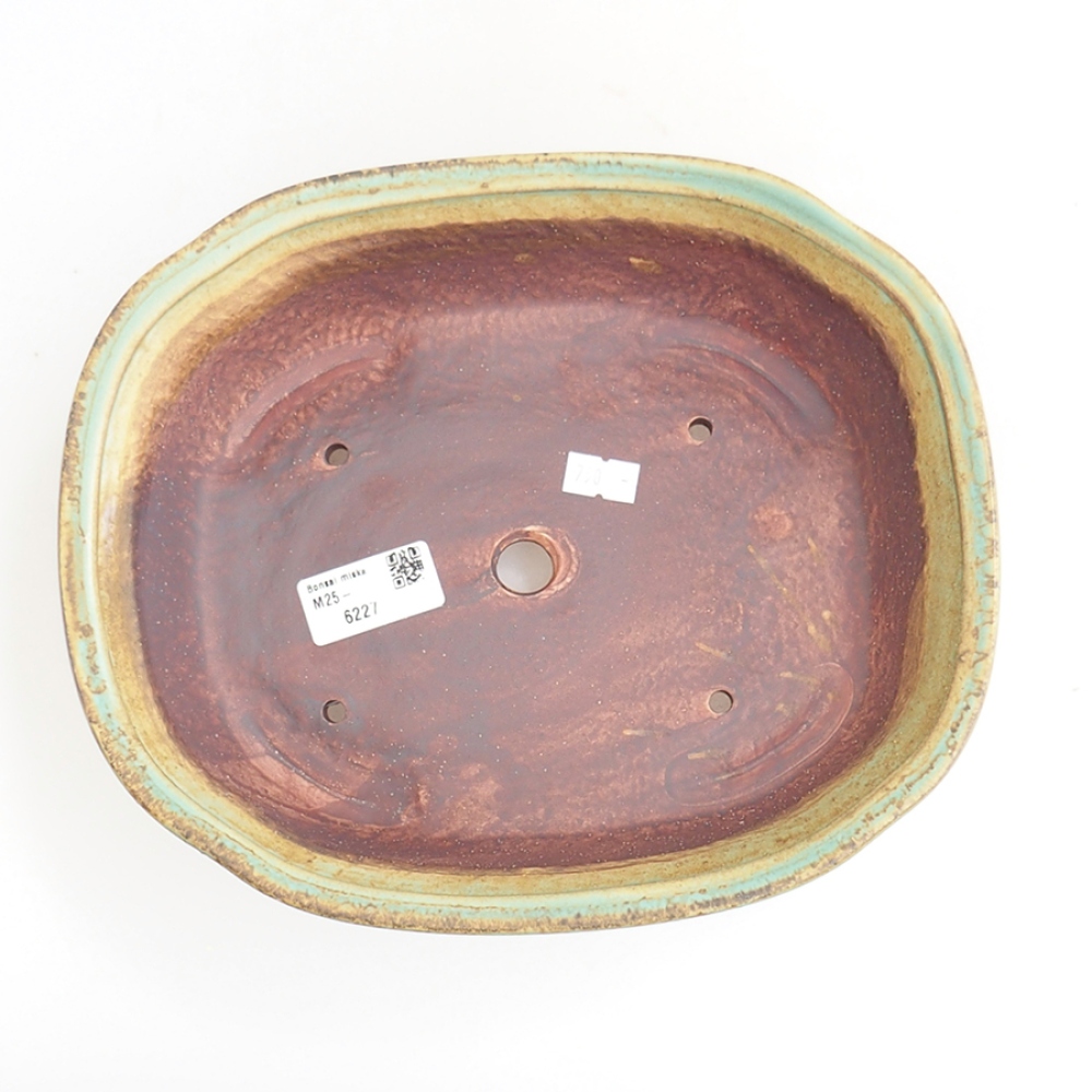 Ceramiczna miska do bonsai 25 x 20,5 x 7 cm, zielona