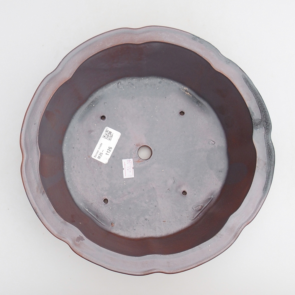 Ceramiczna miska na bonsai 26 x 26 x 8 cm, kolor metaliczny