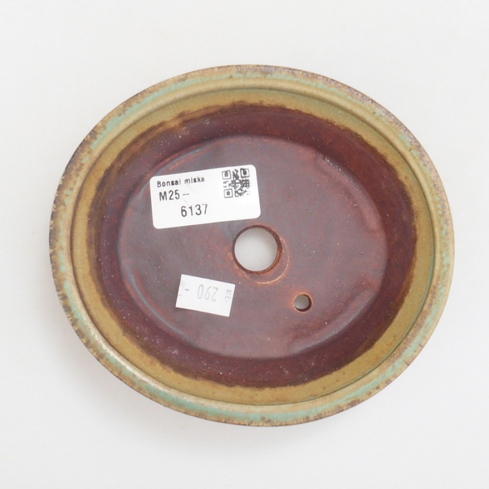 Ceramiczna miska do bonsai 13,,5 x 12 x 3,5 cm, kolor zielony
