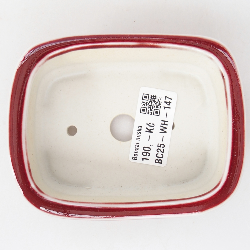 Ceramiczna miska do bonsai 11 x 8,5 x 3,5 cm, kolor czerwony