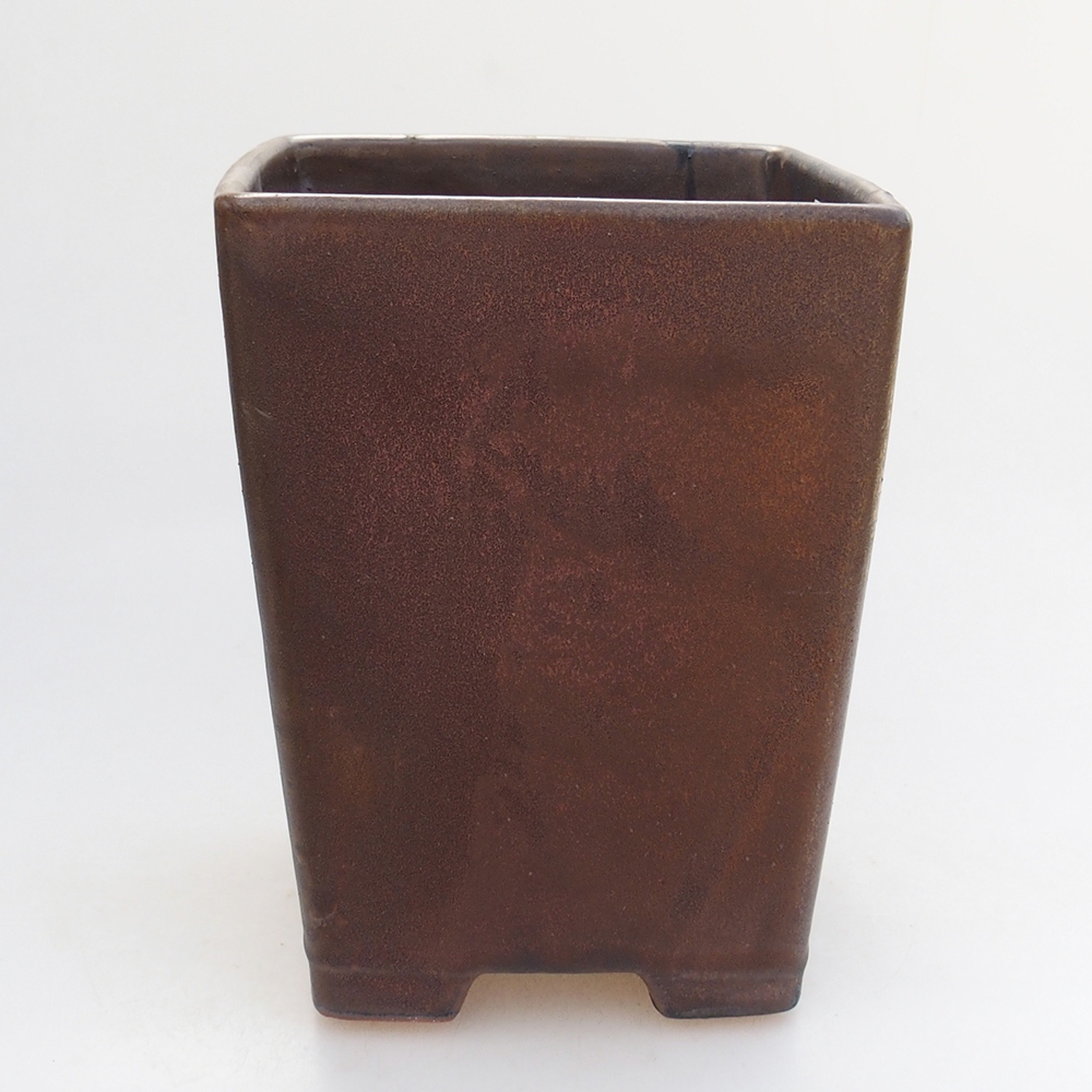 Ceramiczna miska do bonsai 15 x 15 x 19 cm, brązowa