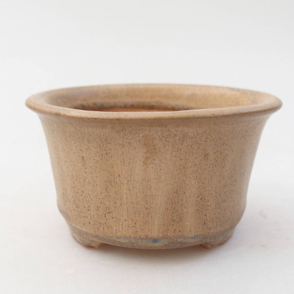 Ceramiczna miska bonsai 9 x 9 x 5 cm, kolor beżowy