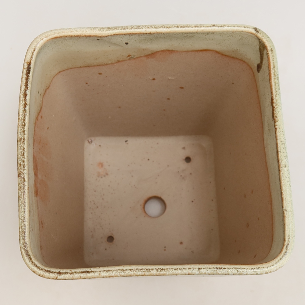 Ceramiczna miska do bonsai 13,5 x 13,5 x 15 cm, zielona