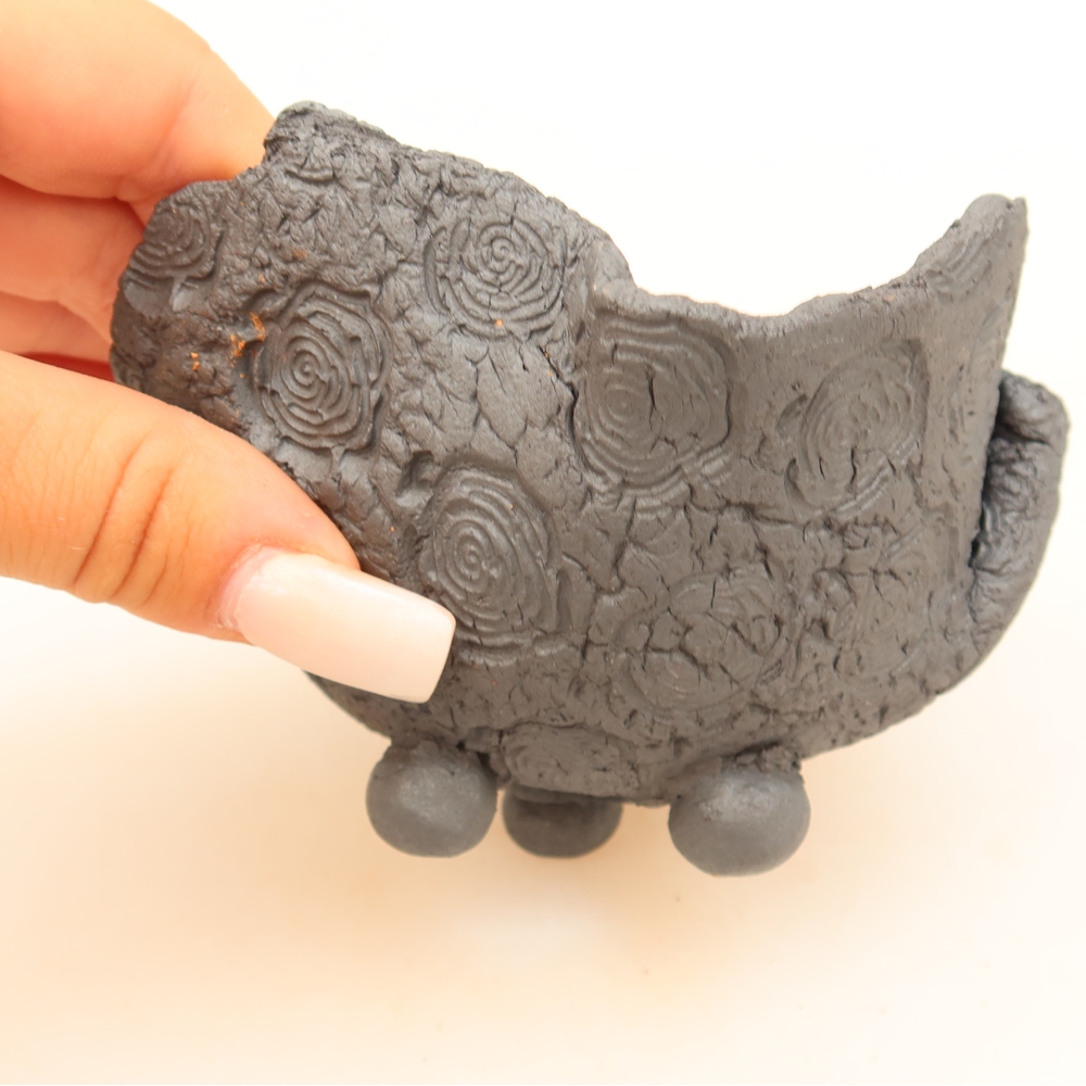 Ceramiczna skorupa  11,5 x 10,5 x 7 cm, kolor metaliczny