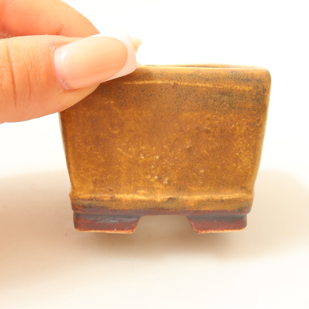 Ceramiczna miska do bonsai 6 x 6 x 4,5 cm, zielona