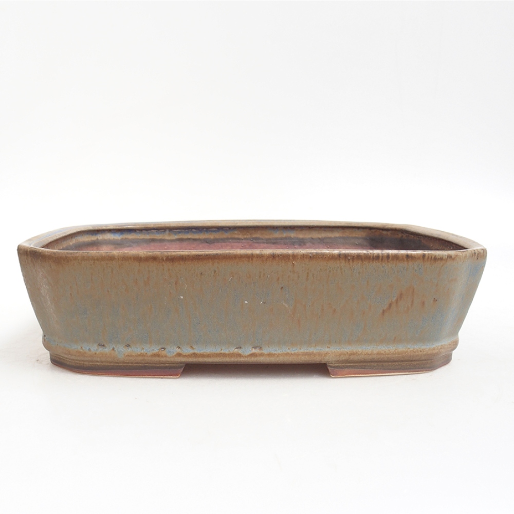 Ceramiczna miska do bonsai  24,5 x 21 x 6  cm, kolor niebieski