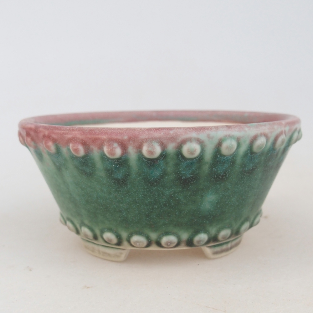 Ceramiczna miska do bonsai 10,5 x 10,5 x 5 cm, zielona