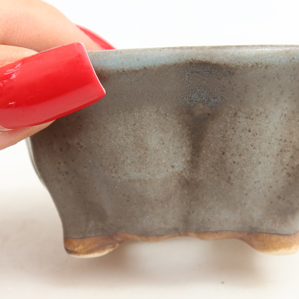 Ceramiczna miseczka do bonsai 7 x 7 x 3,5 cm, kolor niebieski