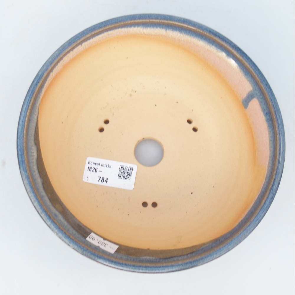 Ceramiczna miska na bonsai 18 x 18 x 6 cm, kolor niebieski