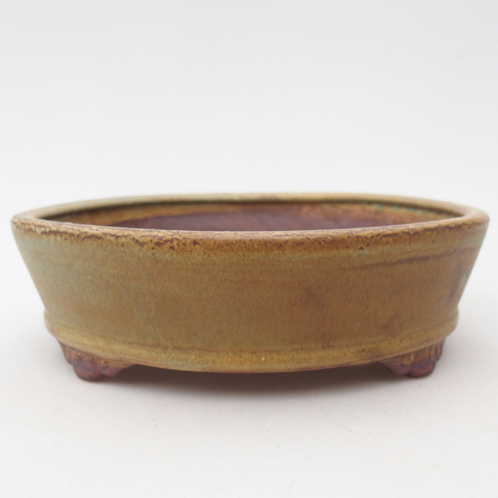 Ceramiczna miska do bonsai 17,5 x 17,5 x 5 cm, zielona