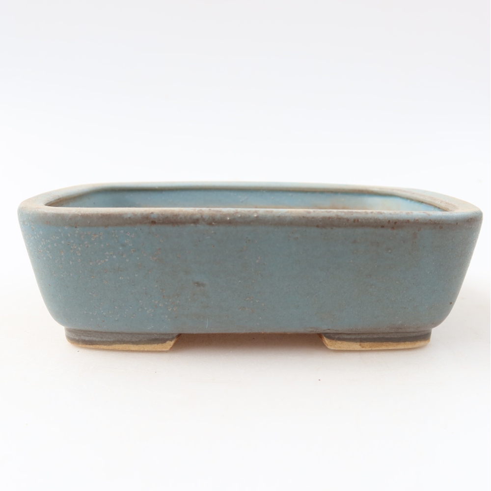 Ceramiczna miska do bonsai 14 x 11,5 x 4,5 cm, kolor niebieski